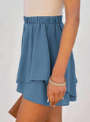 Shorts med hög midja och volanger