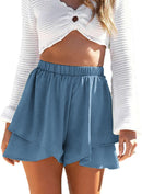 Shorts med hög midja och volanger