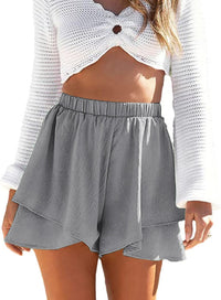 Shorts med hög midja och volanger