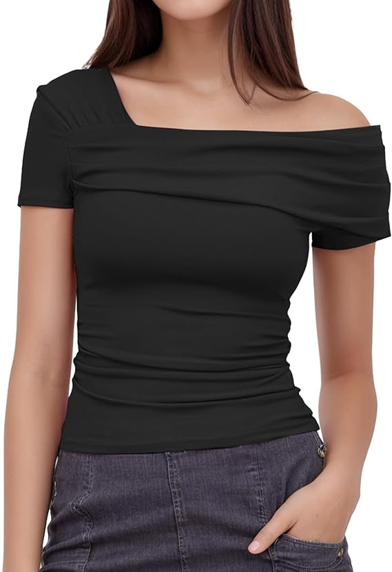 Arriela crop top med en axel