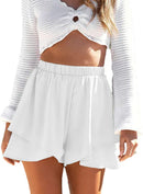 Shorts med hög midja och volanger