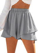 Shorts med hög midja och volanger