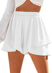 Shorts med hög midja och volanger