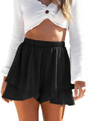 Shorts med hög midja och volanger