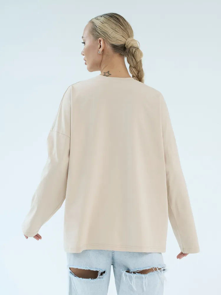 Chloe långärmad t-shirt med avslappnad passform