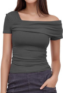 Arriela crop top med en axel