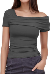 Arriela crop top med en axel