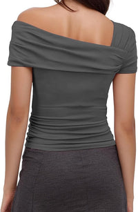 Arriela crop top med en axel
