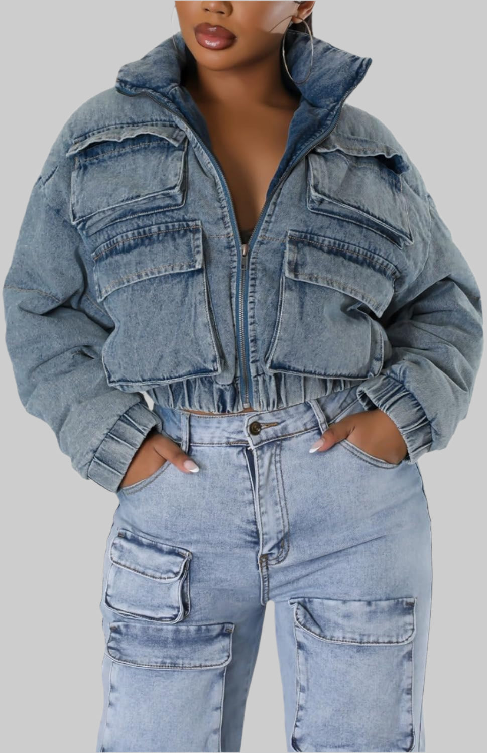 Snygg denimjacka i bomull