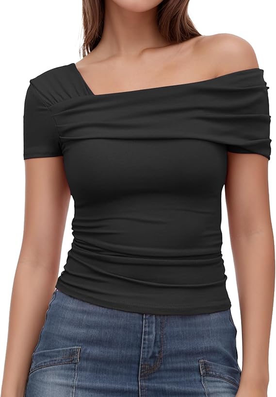 Arriela crop top med en axel