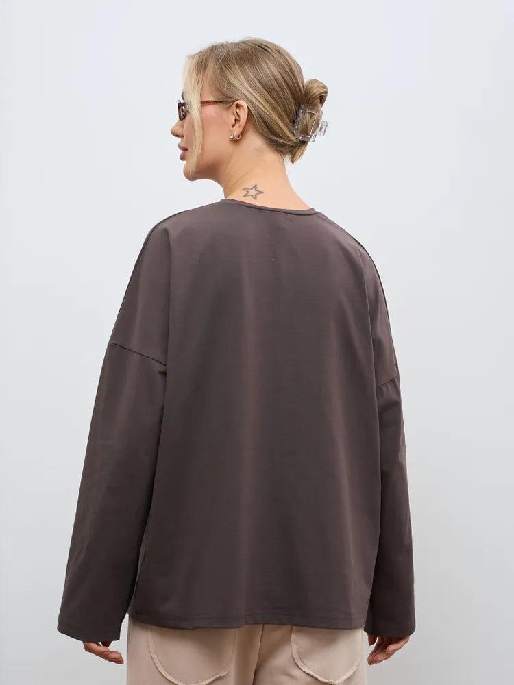 Chloe långärmad t-shirt med avslappnad passform