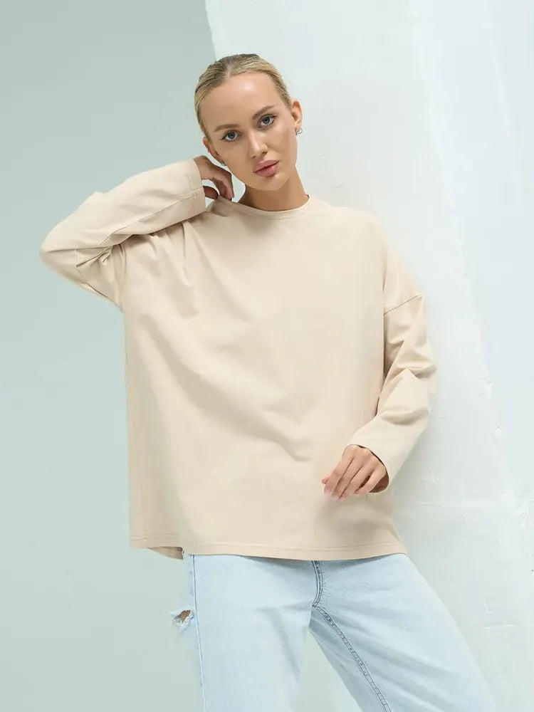Chloe långärmad t-shirt med avslappnad passform