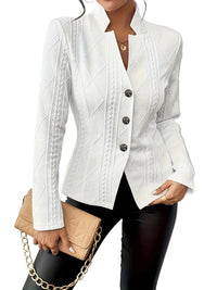 Enkelknäppt jacka med linjedesign