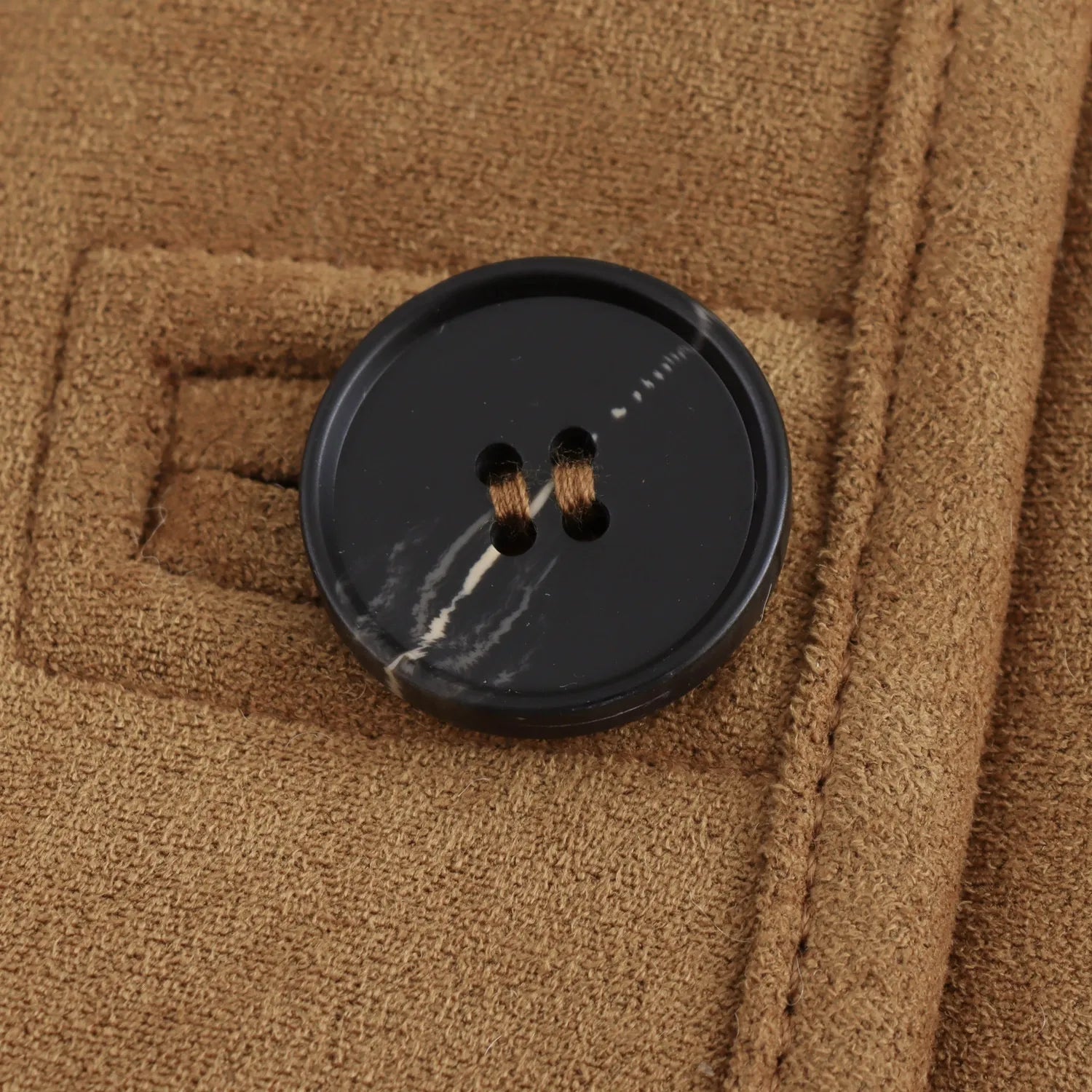 Adryy brun jacka med fransk design, dubbelsidig, halvlång, knappar och fickor