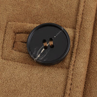 Adryy brun jacka med fransk design, dubbelsidig, halvlång, knappar och fickor