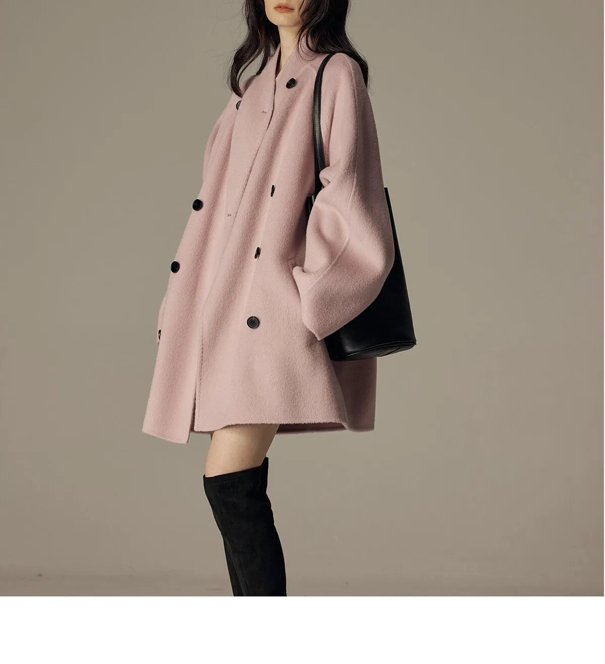 Veronny elegant höstkappa med dubbla rader knappar