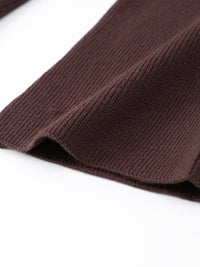 Långärmad stickad cardigan topp