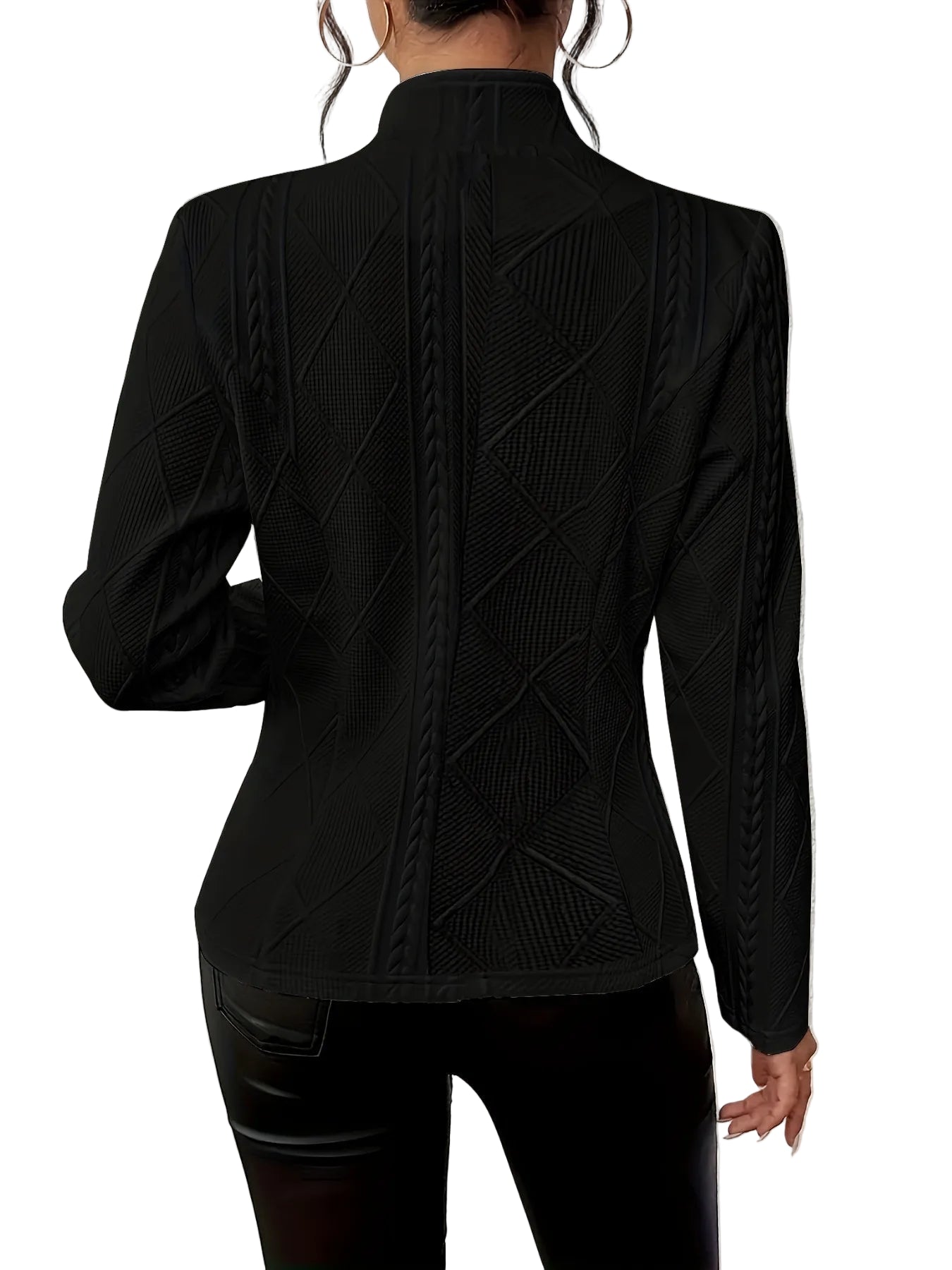 Enkelknäppt jacka med linjedesign