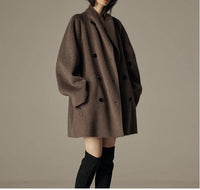 Veronny elegant höstkappa med dubbla rader knappar