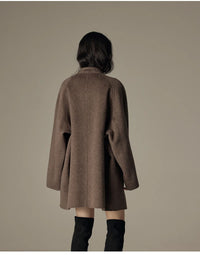 Veronny elegant höstkappa med dubbla rader knappar