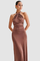 Elie ärmlös aftonklänning med bar rygg