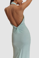 Elie ärmlös aftonklänning med bar rygg