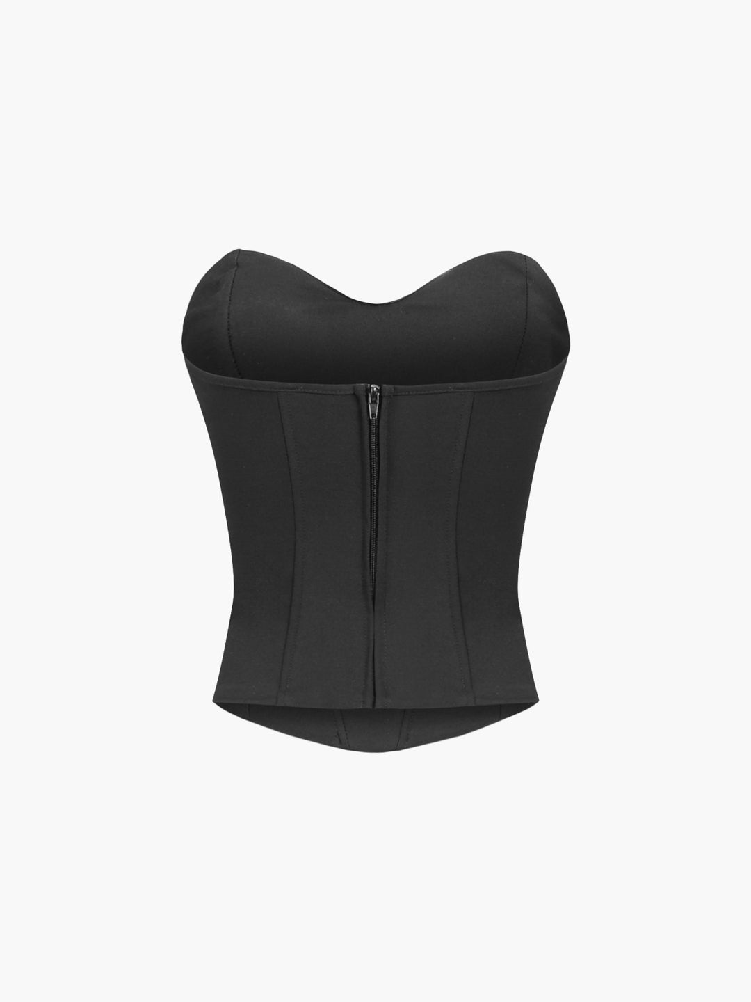Korsetttopp med kupdetalj och dragkedja