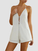 Set med halterneck-topp och shorts utan rygg