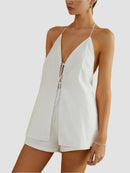 Set med halterneck-topp och shorts utan rygg