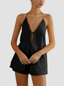 Set med halterneck-topp och shorts utan rygg