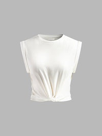 Knuten t-shirt i bomull