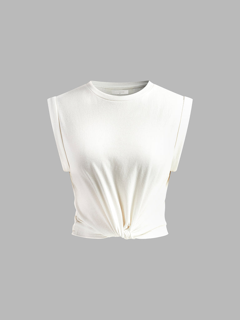 Knuten t-shirt i bomull