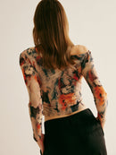 Retro-t-shirt med asymmetrisk krage