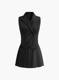 Elegant kostym med plisserad minikjol