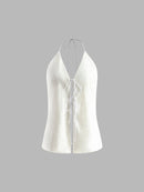 Set med halterneck-topp och shorts utan rygg