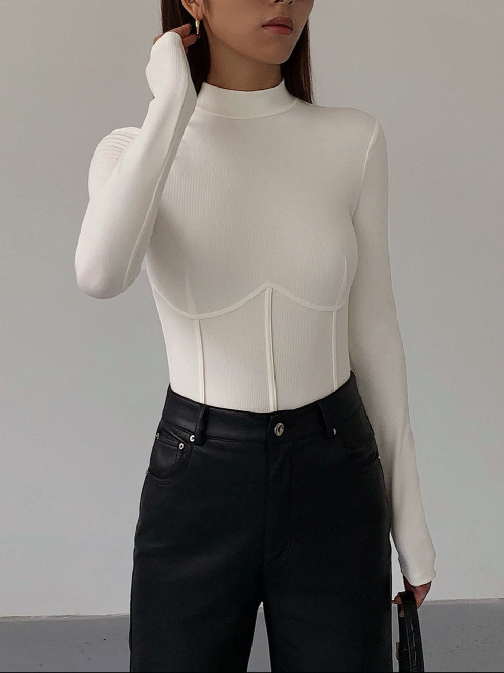 Sim t-shirt med hög krage
