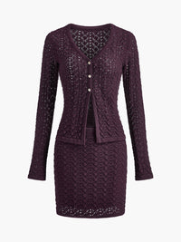 Set med minikjol och blazer i bomullsblandning