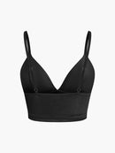 Svart V-ringad cami-topp