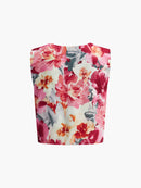 Blommig ärmlös topp och shorts