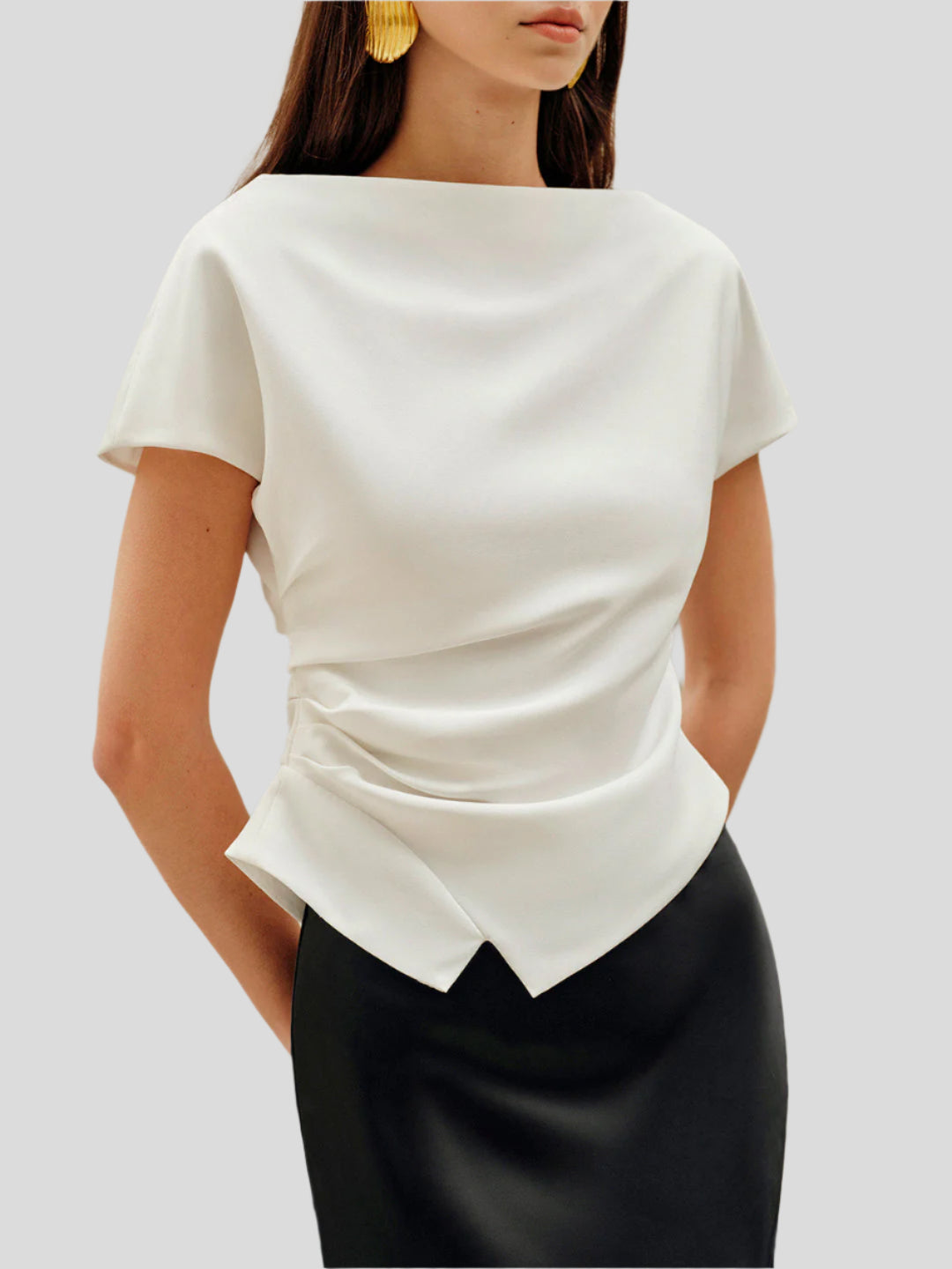 Asymmetrisk v-formad t-shirt