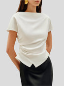 Asymmetrisk v-formad t-shirt