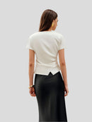 Asymmetrisk v-formad t-shirt