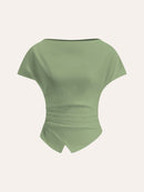 Asymmetrisk v-formad t-shirt