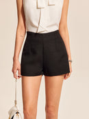 Strukturerade minishorts med medelhög midja