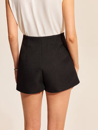 Strukturerade minishorts med medelhög midja