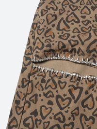 Leopard Retrojeans med utskärning