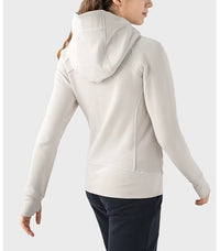 Sportblus med långa ärmar och huva