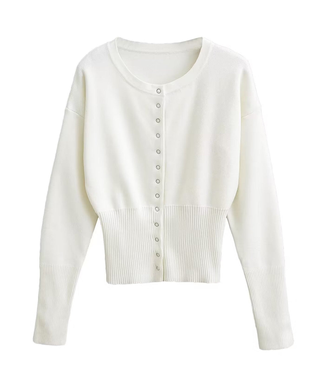 Marissa rundhalsad tröja med åtsittande midja