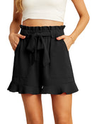 Högmidjade shorts med spets