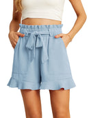 Högmidjade shorts med spets